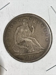 1865-S Liberty Seated Half Dollar 50c XF DETAILS - MAKE OFFER 🔥 - Picture 1 of 22