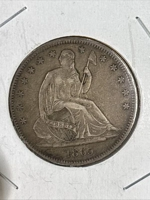 1865-S Liberty Seated Half Dollar 50c XF DETAILS - MAKE OFFER 🔥 - Image 1 of 4
