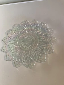 VINTAGE Carnival Federal Glass Petal Iridescent Platter Serving Platter - Picture 1 of 4