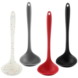 4 Pieces Silicone Ladles for Cooking - 4 Colors Middle Soup Ladle Spoon Heat ... - Picture 1 of 8
