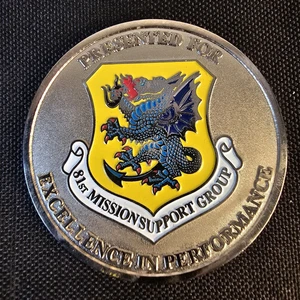 Moneda Desafío Excelencia en Rendimiento USAF 81st Mission Support Group MSG - Imagen 1 de 6