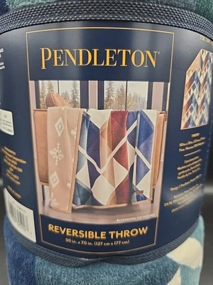 Pendleton Reversible Plush Throw 50" x 70" Serrado Polyester New - Image 1 of 4