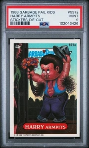 PSA 9 MINT 1988 Topps Garbage Pail Kids #597a HARRY ARMPITS Series 15 OS15 D/C - Picture 1 of 2
