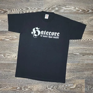 Vintage HATECORE “Good Night Left Side” Doubleside Graphic Print T-shirt size L - Picture 1 of 9