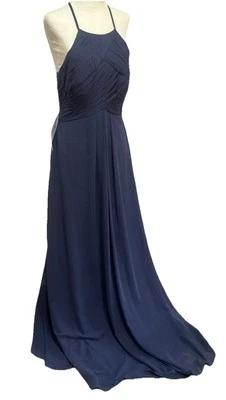 Azazie Ginger Bridesmaid Long Formal dress In Stormy Blue NEW With Tags Sz 8 - Image 1 of 4