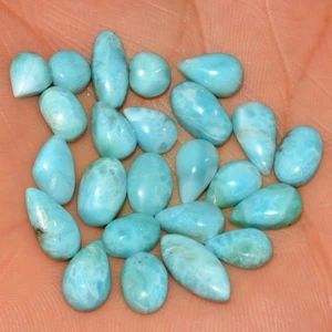24 Pcs 68 Cts Natural Blue Larimar Cabochon Loose Gemstone Lot 14x5 5x5mm #15575 - Picture 1 of 6