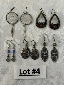 Set #4 gemischte dunkelsilberfarbene 5 Paar modische Ohrhänger Haken - Bild 1 von 7