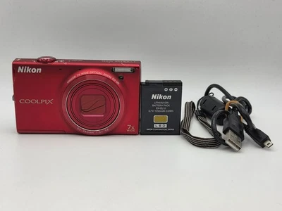 [ EXC.5 ] Nikon COOLPIX S6100 RED 16MP 12x Zoom Digital Camera from Japan - Image 1 of 4