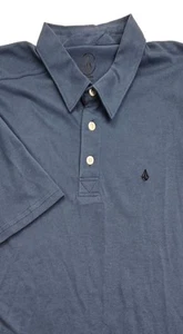 Volcom Men's Banger Short Sleeve Polo Shirt Blue Medium M - Picture 1 of 6