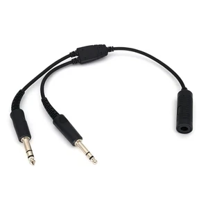Airbus Headset Adapter 7,1 mm auf GA Doppelstecker Kabel Luftfahrt Kopfhörerkabel - Bild 1 von 9
