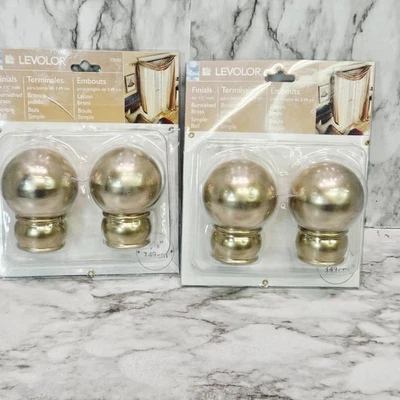 Acabados Levolor para varillas de 1 3/8" de latón bruñido bola simple 77090 barra de cortina Foto 1 de 4