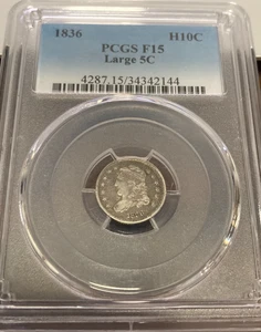 1836 H10c Capped Bust Half Dime PCGS F15 Slot 12 Box29 - Picture 1 of 2