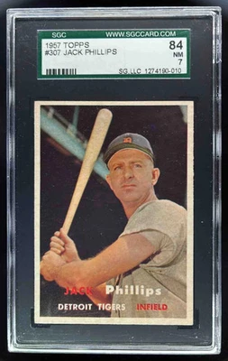 1957 Topps #307 Jack Phillips SGC 7 - Image 1 of 2