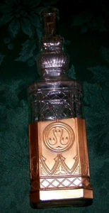 Lovely Ice Blue & Gold Decorative 12 Inch Tall Bottle - Picture 1 of 1