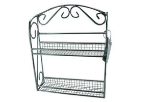 Wall Mounted 2 Tier Chrome Spice Herb Rack Holder Storer Storage Free Stand New - Picture 1 of 3