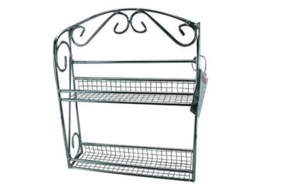 Wall Mounted 2 Tier Chrome Spice Herb Rack Holder Storer Storage Free Stand New - Image 1 of 3