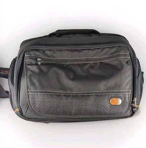 BOOQ Folee Travel Bag Laptop Messenger Black with Strap EUC Near Mint - Picture 1 of 24