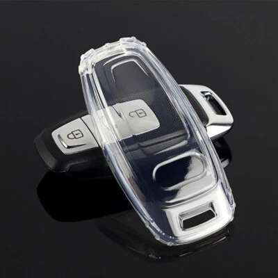 Clear Transparent Key Fob Case Holder Cover Shell Fob For Audi A3 A6 A7 S6 Q7 Q8 - Image 1 of 4