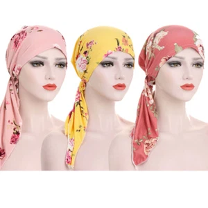 3pcs Muslim Women Turban Head Wrap Chemo Cap Hijab Hat Headscarf Bandanas Cover - Picture 1 of 9