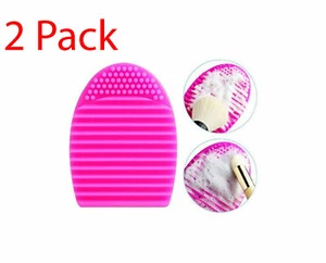 2 X Silicone Makeup Brush Cleaner Pad Washing Scrubber Board Cleaning Mat Hand - Picture 1 of 12