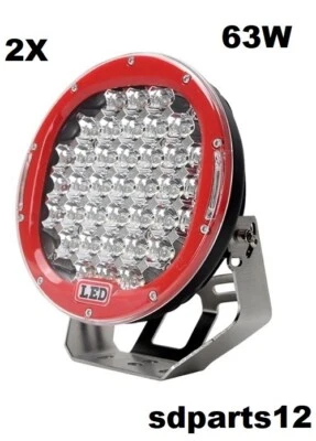 Coppia Faro da Lavoro 96W 9"  Luce LED Super potente 12-24V Fuoristrada IP67 - Immagine 1 di 4