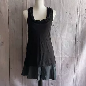 Free People Sleeveless Dress, Medium, Black, Scoop Neck, Pleated Skirt - Picture 1 of 11