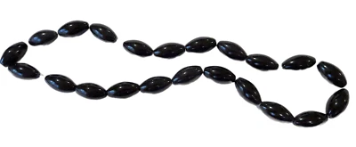 CUENTAS OVALADAS DE ÓNIX NEGRO VINTAGE STOCK ANTIGUO SIN USAR 19 mm Foto 1 de 4