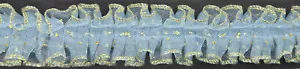 1&1/2" Hellblau Plissee Organza Stoff Borte Tüll Mitte Goldrand 15 Yards - Bild 1 von 1