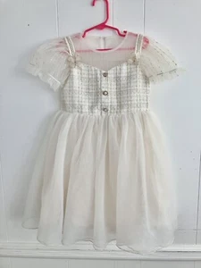 Puff sleeve tulle dress for kids - Picture 1 of 5