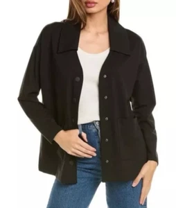 Cabi Elemental Topper Shacket Jacket Top Black Snap-Button Pockets 6253 Size L - Picture 1 of 5