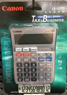 TAX & BUSINESS CALCULATOR LS-121-TS MODEL BY CANON EASY TO OPERATE STATIONERY AU - Image 1 of 2