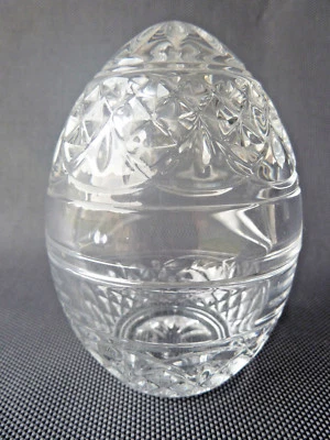 Ancien drageoir forme d'oeuf en cristal bonbonnière ancienne Old french drageoir - Photo 1/4