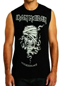 IRON MAIDEN POWER SLAVE English Heavy Metal Band Men's Black Muscle Shirt - Picture 1 of 1