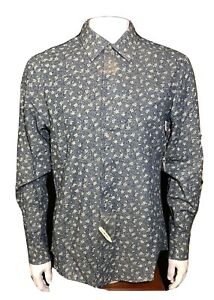 Joseph Abboud Mens Size Medium Button Up Blue Cotton New With Tags