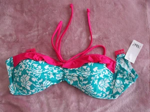 POUR MOI ALOHA SPEARMINT DUAL CUP BANDEAU TOP 32E/F PM7106 NEW WITH TAGS - Picture 1 of 2