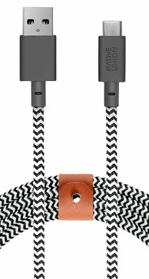Native Union XL- 10' USB"A' to USB 'C' Charging Cable (Ultra Strength) - Zebra - Image 1 of 4