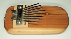 Handcrafted Cedar Mini 8 Key Kalimba Thumb Piano with Pick Up - Picture 1 of 2