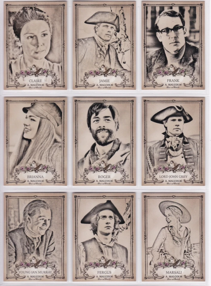 Outlander Season 3, Complete Characters Chase Card Set C1-9 - Image 1 of 1