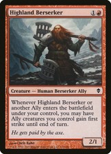 1x FOIL Highland Berserker ZEN No132 Magic MTG English NM/Unplay C card X1