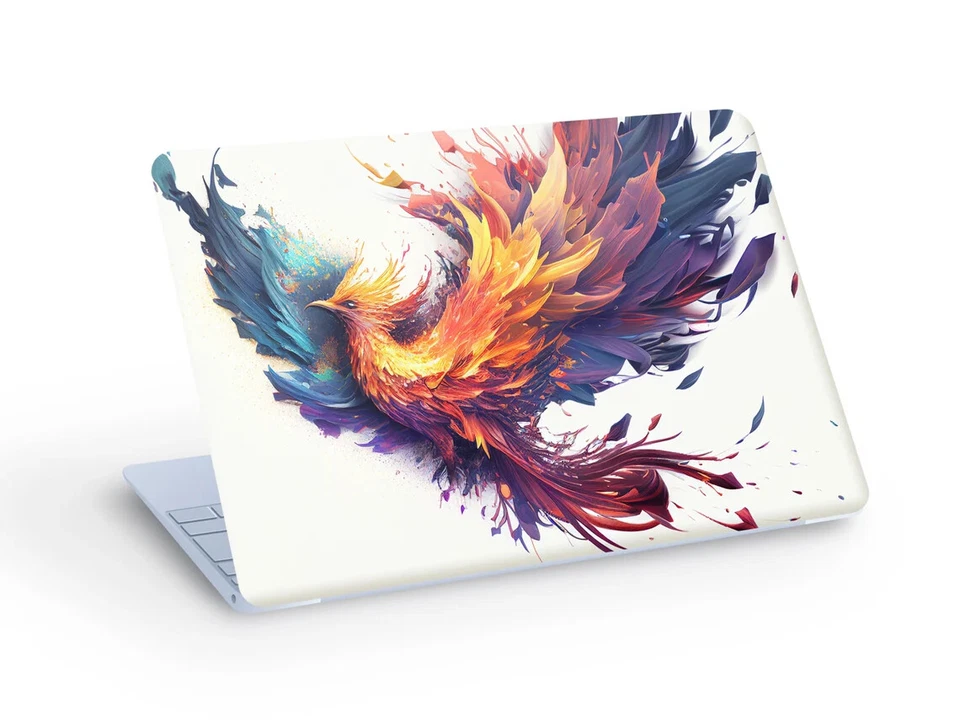 PHOENIX LAPTOP SKIN Sticker, Colorful Fox On Black Background - Custom Size - Image 1 of 1