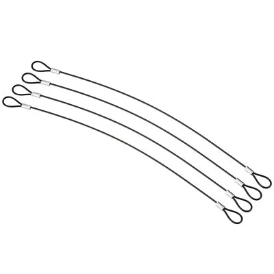 UXCELL 4Pcs Safety Cable Lock 12" Steel Security Wire Stage Lighting Rope Black