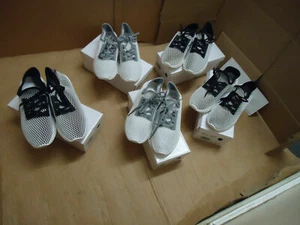 LADIES FASHION TRENDY CROCHET MESH NET BLACK GREY WHITE TRAINERS SIZE UK 4  6  7 - Picture 1 of 9