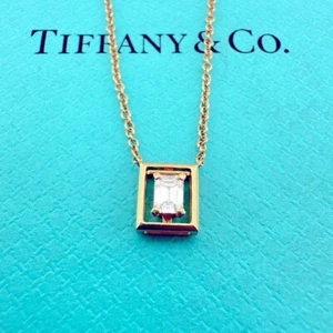 RARE Tiffany & Co. Jewel Box Diamond Necklace 18k Rose Gold - Picture 1 of 9