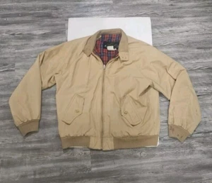 Montgomery Ward Vintage Plaid Lined Bomber Jacket Sz L Collar Zip Up - Picture 1 of 6