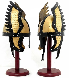 Medieval Centurion Helmet Armour Roman Thor Viking Helmet With Wooden Stand Gift - Picture 1 of 7