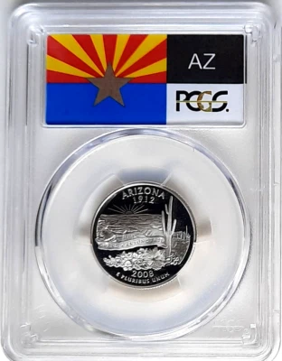 2008-S Silver Proof Arizona State Quarter-PCGS PR 70 DCAM-State Flag - Image 1 of 4