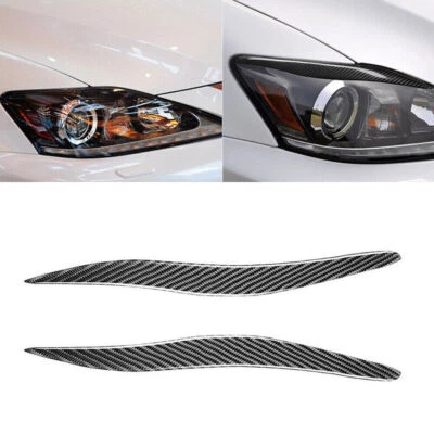For Lexus IS250 IS300 2006-2012 Carbon Fiber Headlight Eyebrow Cover Trim 2Pcs — 第 1/4 张图片