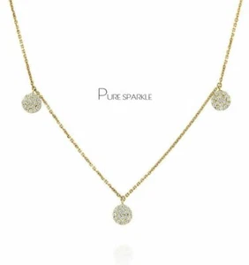14K Gold 0.30 Ct. Lab-Created Diamond Three Disc Charm Pendant Necklace - Imagen 1 de 1