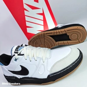 Nike US 14 Men's White Black Gum Blue Retro Style Full Force Low -HJ7262 100 New - Picture 1 of 23