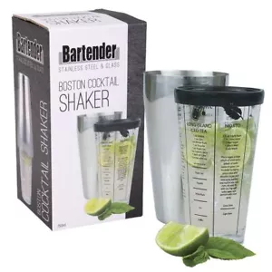 NEW Bartender Boston Shaker w/ Recipes Cocktail Maker Bar Spirits Mixer Martini - Picture 1 of 4
